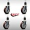 Service Caster 5'' SS Maroon Poly Wheel Swivel 1-7/8'' Expanding Stem Caster Set, 4PK SCC-SSEX20S514-PPUB-MRN-178-4 - alternate 4